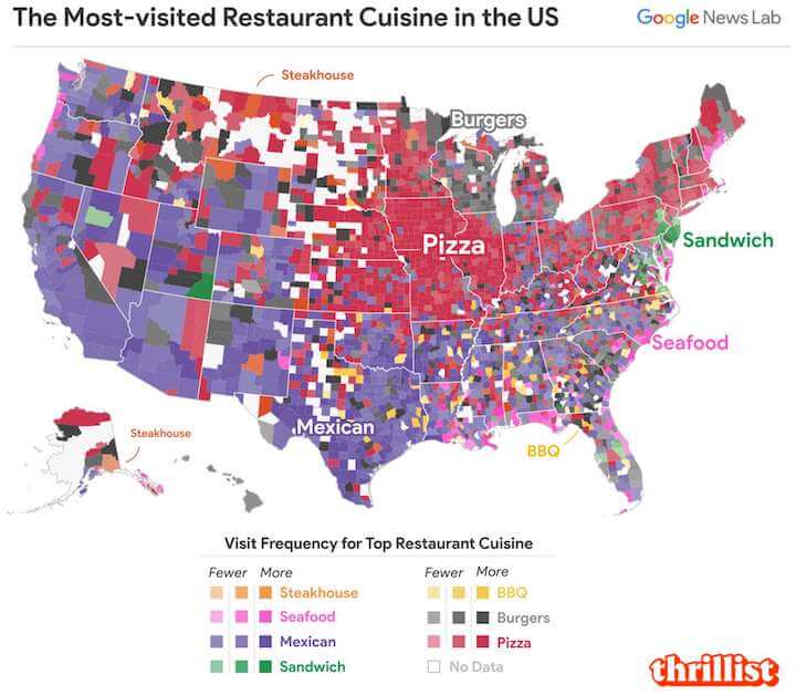 marketing de restaurantes: los tipos de restaurantes más populares en los Estados Unidos